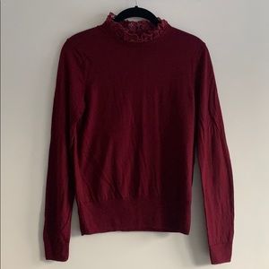 Merlot Crochet Neck Sweater
